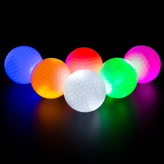 LED Light up Golf Balls Glow in The Dark Night Golf Balls - Multi Colors of Blue Orange Red White Green Pink - Pack of 6